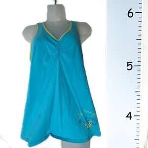 Life is Good Blue Tank Top "Let Love Grow" Small